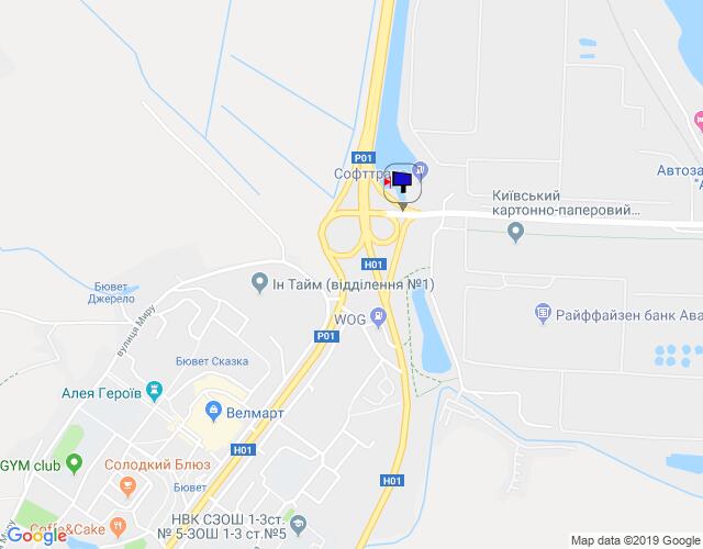 Білборд/Щит, Обухів, м. Обухів, початок вул. Промислова, міст через трасу Н-01 "Київ-Знам'янка", на розі доріг на вул. Київська та повороту на Київ
