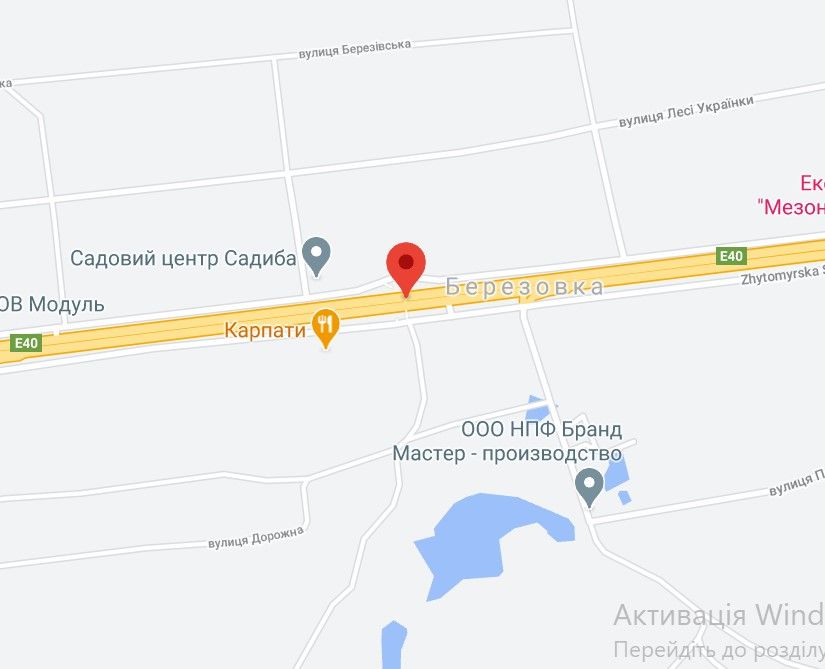 Реклама на мостах, Трассы, М-06 Житомирська траса 37+896 км від КПП. Чотирнадцятий від Києва, с. Березівка, Садов центр Садиба, напрямок - з Києва