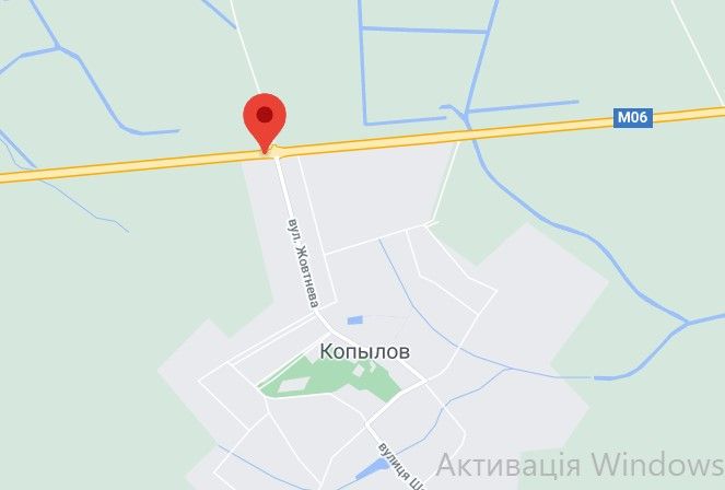 Реклама на мостах, Трассы, М-06 Житомирська траса 46+370 км від КПП. Пятнадцятий від Києва, с. Копилів, поворот на с. Маковище - зупинка, напрямок - з Києва