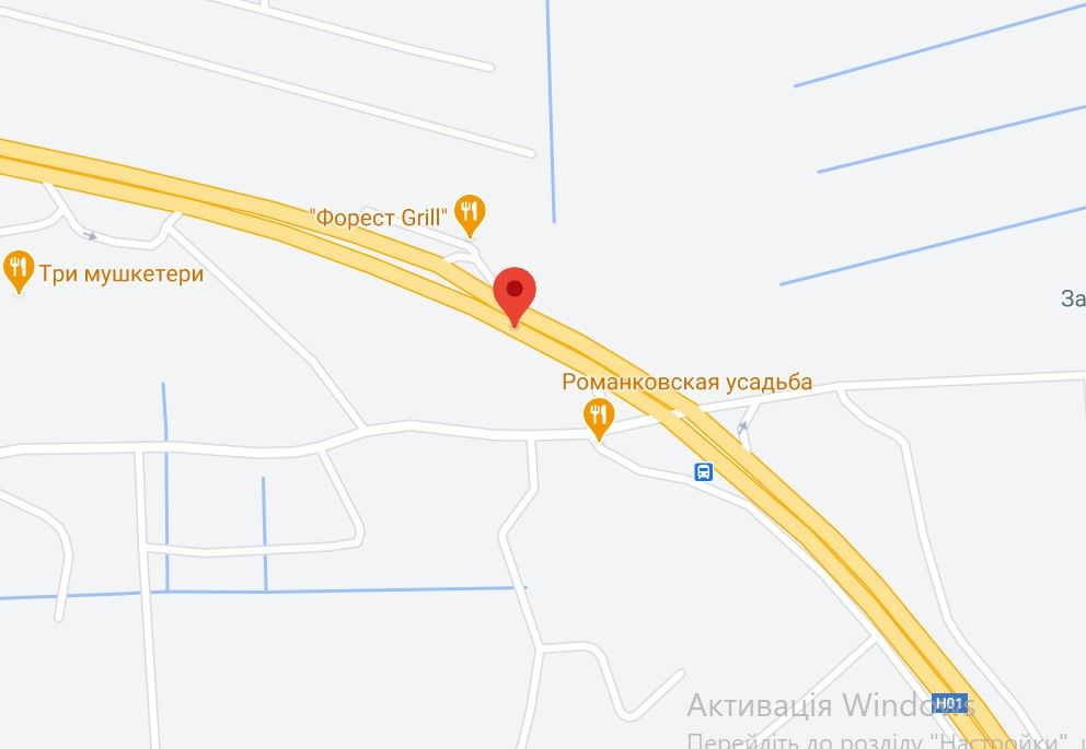 Реклама на мостах, Трассы, Н 01 Ново Обухівська тр. 28+622 км від КПП. Пятий від Києва, світлофор, поворот на с. Романків, зупинка Романків, з Києва