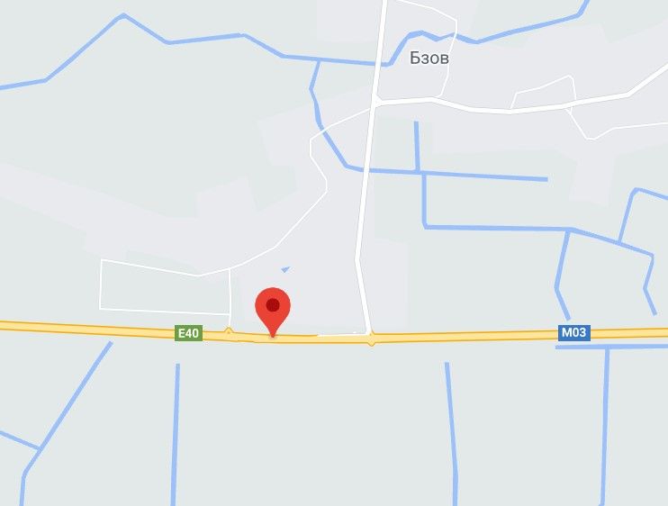 Реклама на мостах, Трассы, М-03 траса Київ-Харків 58+300 км від КПП. Третій від Борисполя, поворот на с. Морозівка, с. Бзів, зупинка, АЗС GLUSCO, напрямок - в Київ