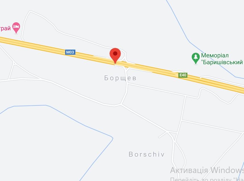 Реклама на мостах, Трассы, М-03 траса Київ-Харків 69+130 км від КПП. Четвертий від Борисполя, зупинка на с. Борщів, Магазин Подорожник, напрямок - з Києва