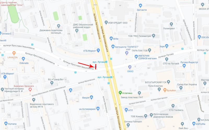 Білборд/Щит, Київ, Івашкевича Ярослава вул. 5, рух в напрямку Автозаводська вул.