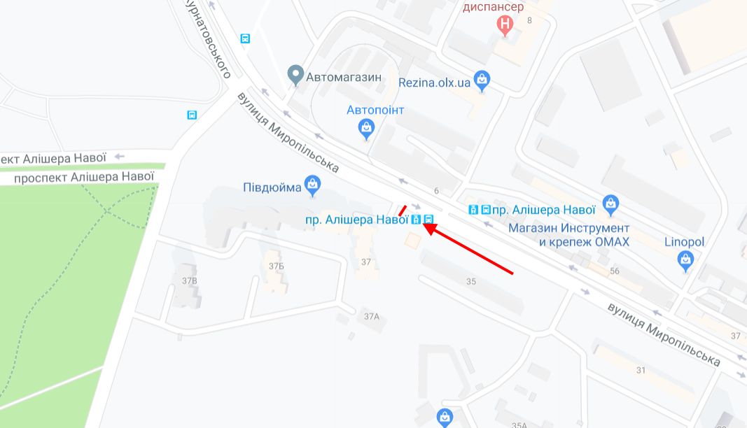Билборд/Щит, Киев, Миропільська вул., 37 поруч будівельний ринок Юність