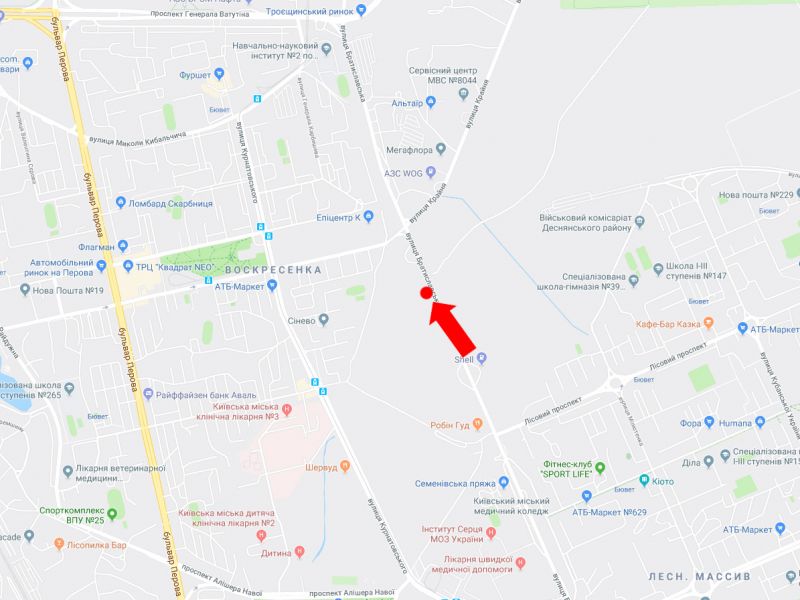 Билборд/Щит, Киев, Братиславська вул. - вул. Крайня (300 м), в бік супермаркету "Епіцентр", ринку "Троєщина"