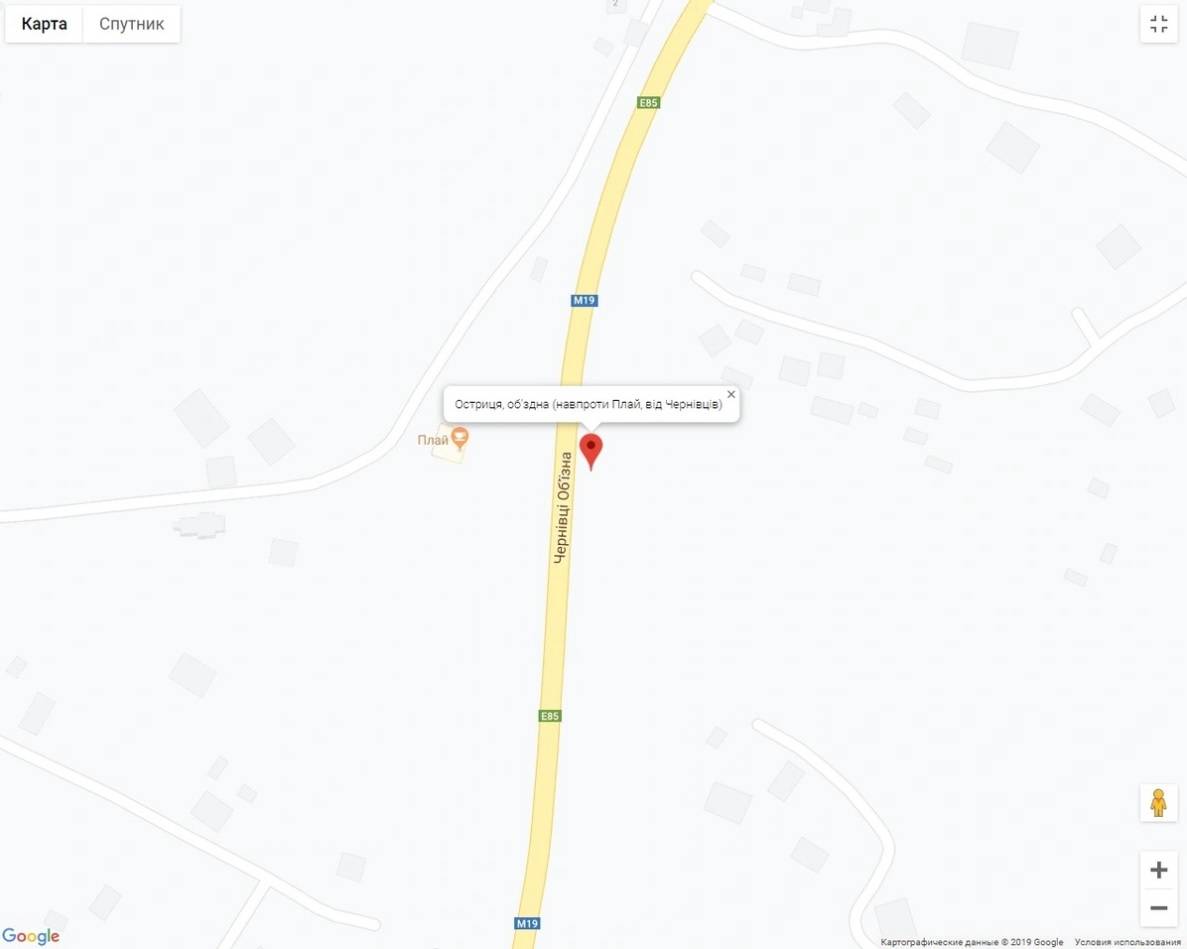 Билборд/Щит, Черновцы, Остриця, об'здна (навпроти Плай до Чернівців)