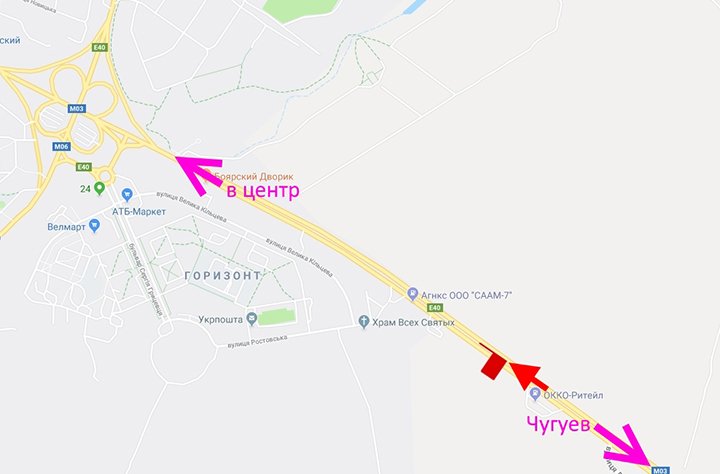 Білборд/Щит, Траси, Пр-т Героїв Харкова - Ростовська траса біля АЗС ОККО-10 (в'їзд до міста)