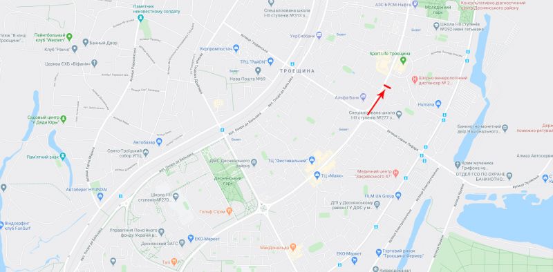 Роллер/Призматрон, Киев, Червоної калини пр. (Маяковського пр-т 40), супермаркет "Сільпо", "Варус", спорт клуб "Спортлайф"