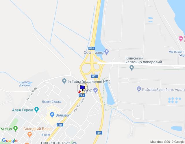 Білборд/Щит, Обухів, м. Обухів, вул. Київська, 123, виїзд з м. Обухів в м. Київ, Українку, через 200м після ринку "Піщаний", низ