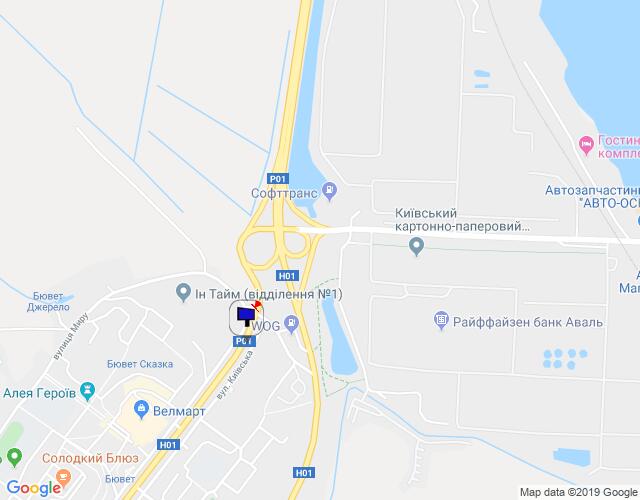 Білборд/Щит, Обухів, м. Обухів, вул. Київська, 123, в'їзд в м. Обухів з м. Києва, Українки, за 200м до ринку "Піщаний", верх