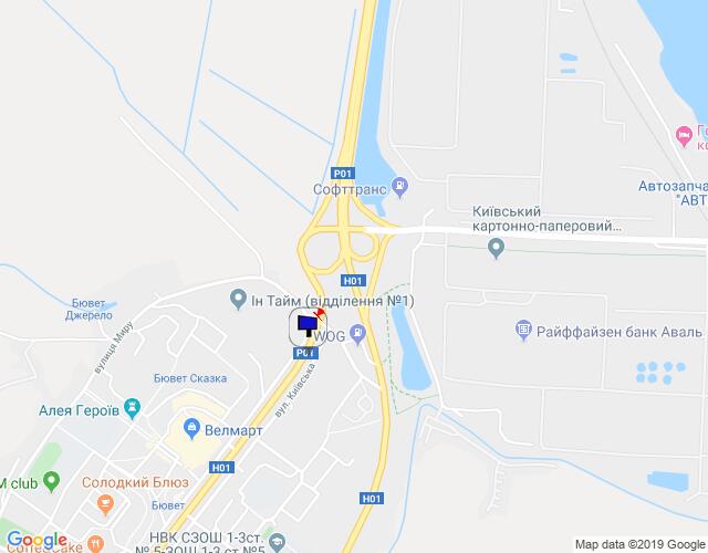 Білборд/Щит, Обухів, м. Обухів, вул. Київська, 123, в'їзд в м. Обухів з м. Києва, Українки, за 200м до ринку "Піщаний", низ