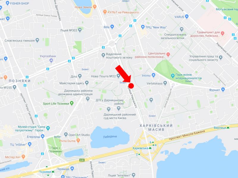 Билборд/Щит, Киев, Ревуцького вул. 29, в сторону ст.м. "Харківська", пр. Бажана