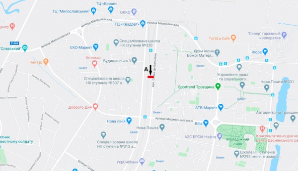 Билборд/Щит, Киев, вул. Оноре де Бальзака, 88/ вул. Милославська - ТЦ "Квадрат"