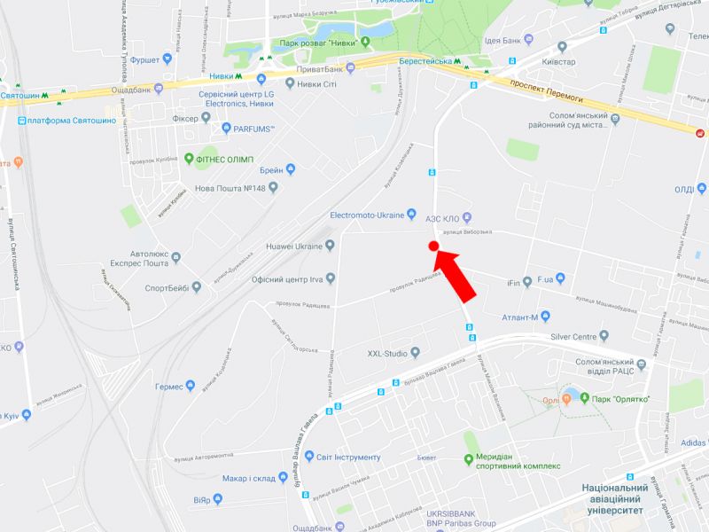 Билборд/Щит, Киев, Василенко вул. - вул. Виборзька, в бік пр. Перемоги, ст.м. "Берестейська"