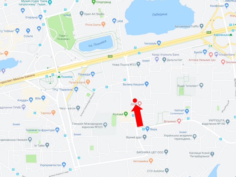 Билборд/Щит, Киев, Руденко вул. 7, в бік пр. Бажана