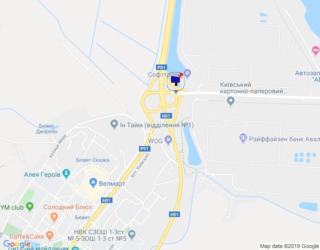 Білборд/Щит, Обухів, м. Обухів, початок вул. Промислова, міст через трасу Н-01 "Київ-Знам'янка", на повороті на Київ