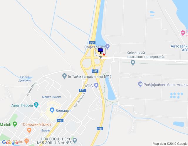 Білборд/Щит, Обухів, м. Обухів, початок вул. Промислова, міст через трасу Н-01 "Київ-Знам'янка", на повороті на Київ
