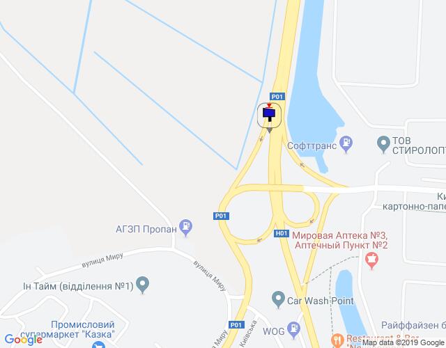 Билборд/Щит, Трассы, Дніпровське шосе, траса Н-01 "Київ-Знам'янка", км 43+200 право, розв'язка на м. Обухів та м. Українка, в'їзд в м. Обухів з м. Київ, лівий
