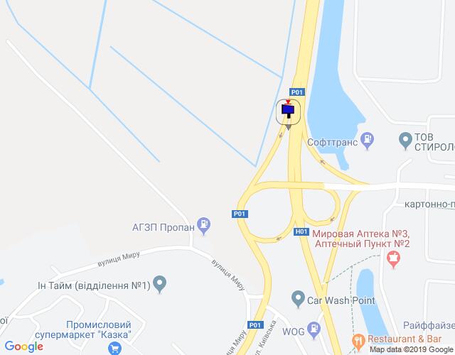 Билборд/Щит, Трассы, Дніпровське шосе, траса Н-01 "Київ-Знам'янка", км 43+200 право, розв'язка на м. Обухів та м. Українка, в'їзд в м. Обухів з м. Київ, правий