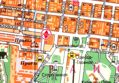 Билборд/Щит, Одесса, Пантелеймонівська вул., Новощепний ряд вул. 2 В