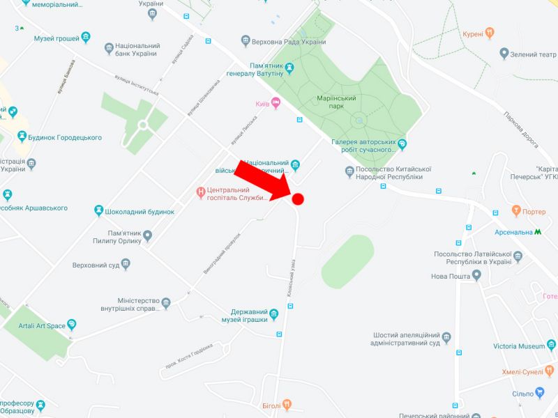 Сітілайт, Київ, Кловський узвіз 29/3 - Фортечний пров., в сторону вул. Мечникова