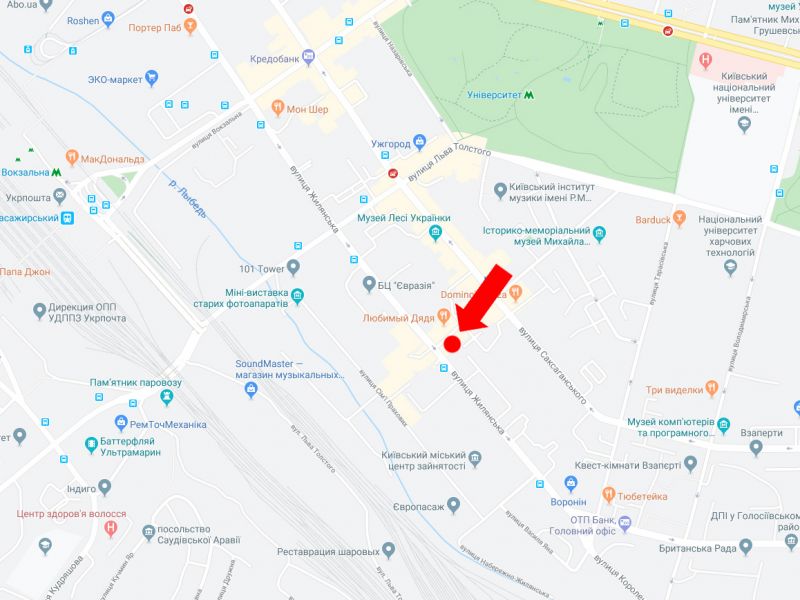 Сітілайт, Київ, Паньківська вул. 27/78 - вул. Жилянська, в сторону вул. Жилянської