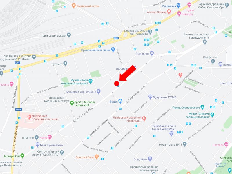 Ситилайт, Львов, Героїв УПА вул. 30 (зуп. "Площа Липова"), в бік вул. Кульпарківській