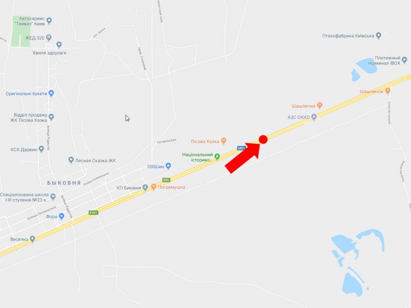 Билборд/Щит, Киев, Броварський пр., роздільник, 500 м. до АЗС "Окко", в сторону Броварів