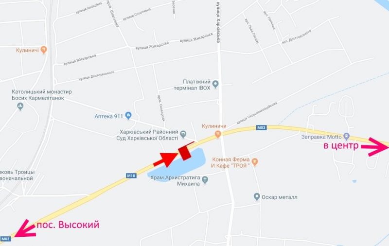 Білборд/Щит, Траси, Сімферопольське шосе-вул. Харківська -біля районного суду-до центру