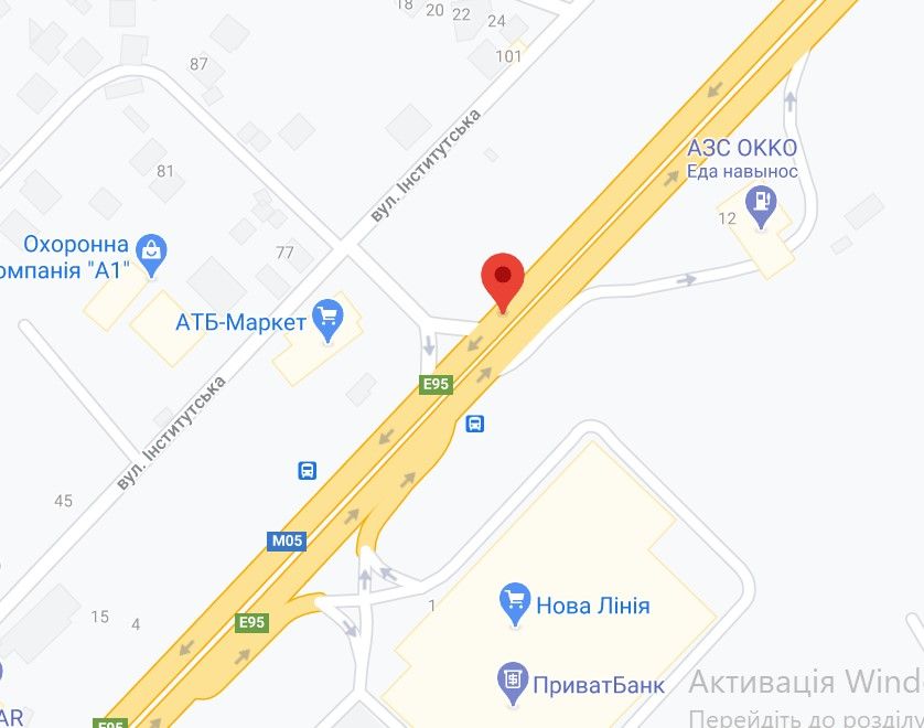 Реклама на мостах, Трассы, М-05 Одеська тр. 14+080 км від КПП. Перший від Києва - Нова лінія 1, заїзд до магазину АТБ, готель Гетьман&Фортеця, АЗС SOKAR, напрямок - з Києва