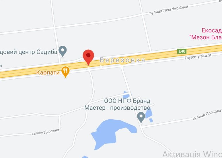 Реклама на мостах, Трассы, М-06 Житомирська траса 37+896 км від КПП. Чотирнадцятий від Києва, с. Березівка, АЗС ТНК , Ресторан Карпати, напрямок - в Киів