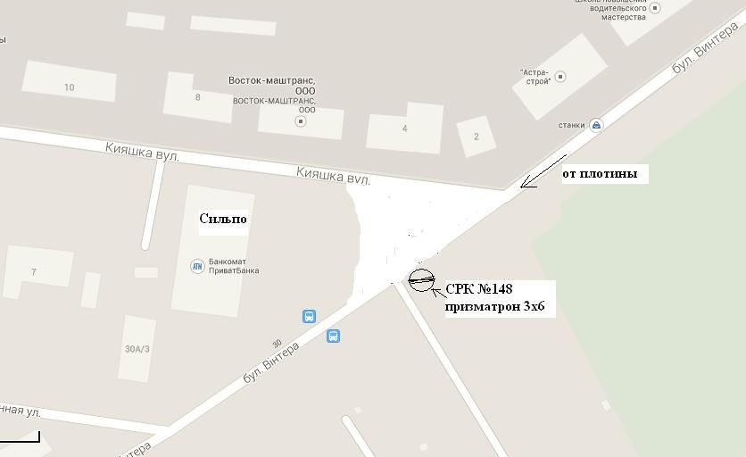 Роллер/Призматрон, Запорожье, бул.Вінтера —в ул.Кияшко, напротив супермаркету «Сільпо» (призматрон)