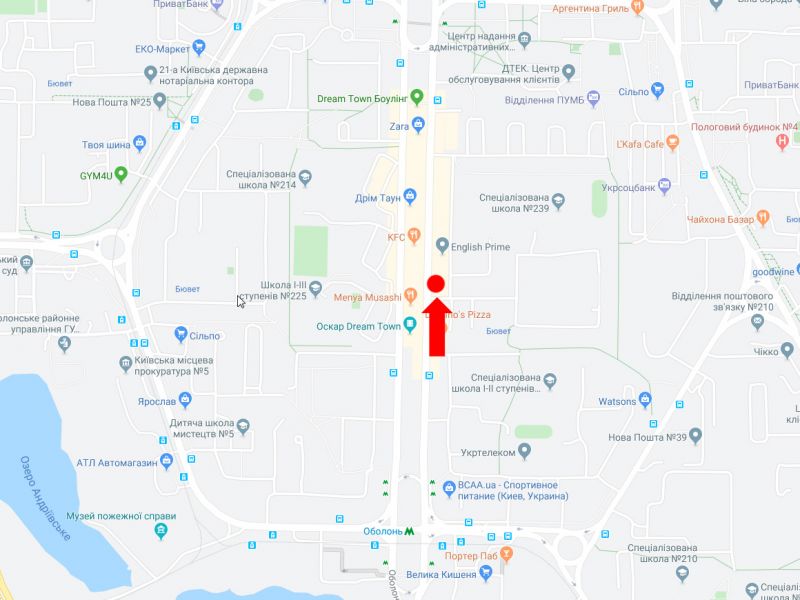 Билборд/Щит, Киев, Оболонський пр., біля ТРЦ "Dream Town", в сторону ст.м. "Мінська"