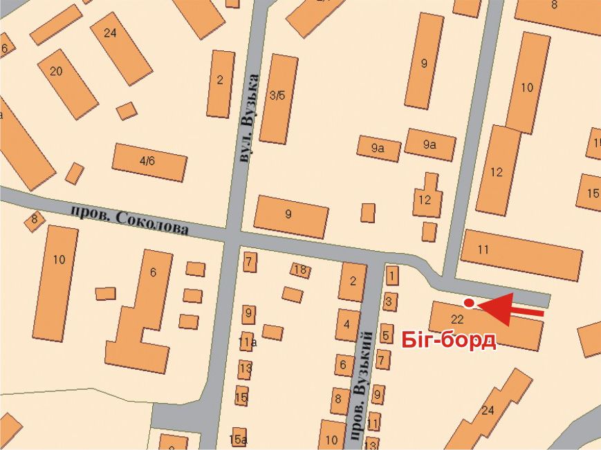 Билборд/Щит, Полтава, Петра Ротача пров.(Соколова), 22 - Миру просп.(поблизу "Хуторка")