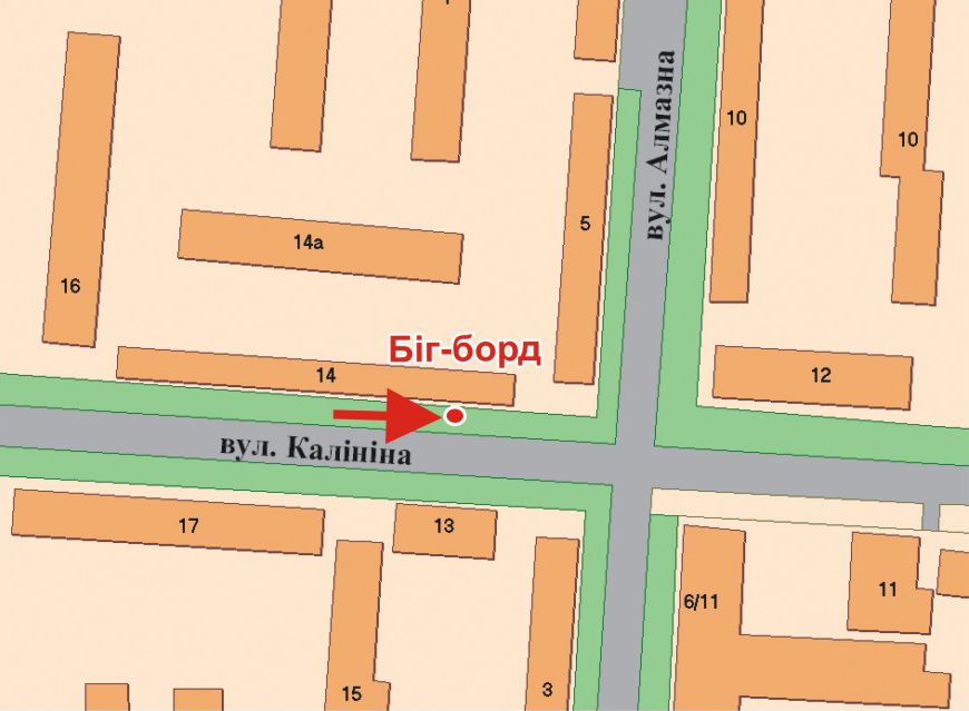 Билборд/Щит, Полтава, І. Мазепи вул. (Калініна), 14