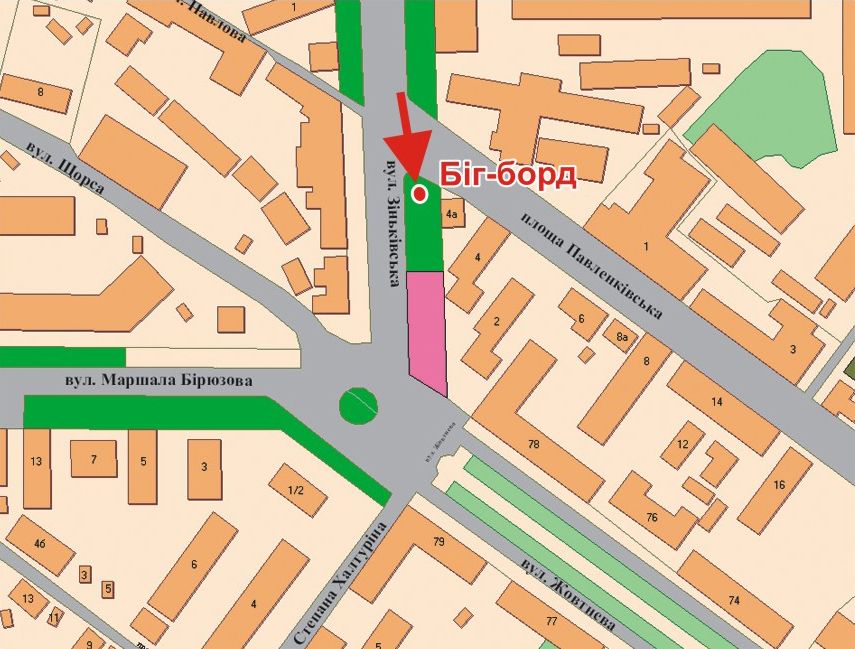 Билборд/Щит, Полтава, Зіньківська вул.,4(Турбомех.з-д)