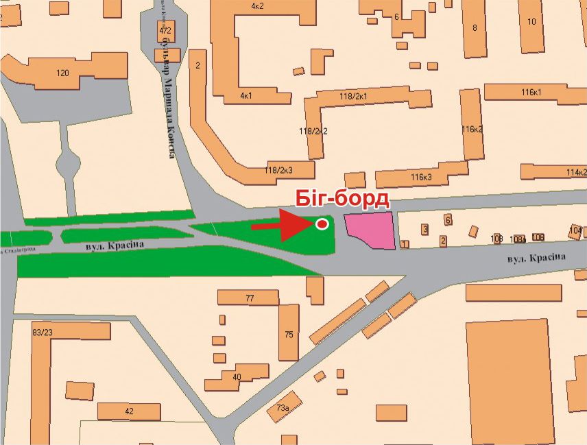Билборд/Щит, Полтава, Героїв АТО вул. (Красіна), 75 (ринок Сади-2)