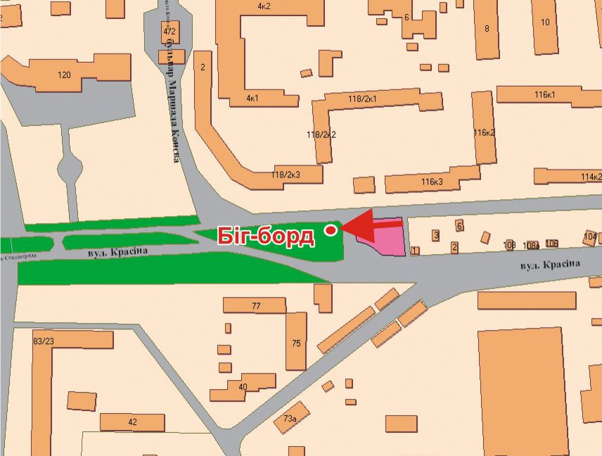 Билборд/Щит, Полтава, Героїв АТО вул. (Красіна), 75 (ринок Сади-2)