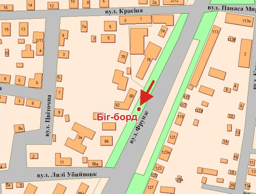 Билборд/Щит, Полтава, Європейська вул. (Фрунзе) ,80