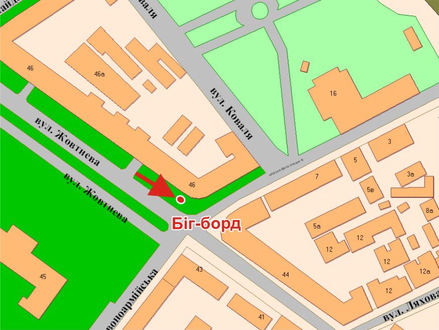 Билборд/Щит, Полтава, Соборності вул. (Жовтнева),46 (Петрович)