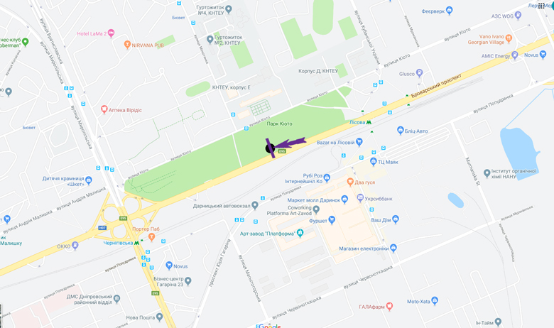 Роллер/Призматрон, Киев, пр. Броварський,  навпроти вул. Кіото, 19, КНТЕУ