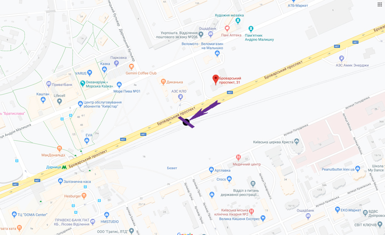 Билборд/Щит, Киев, пр. Броварський, 31/33 навпроти, АЗС КЛО