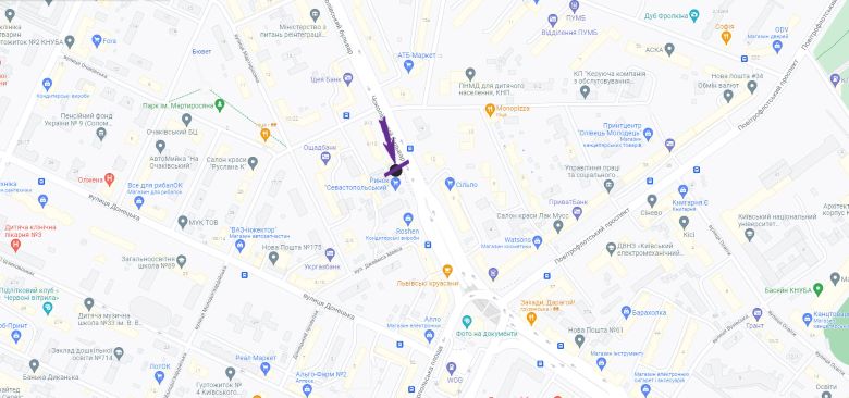 Скрол/Сітіборд, Київ, бульв. Чоколівський, 12 навпроти