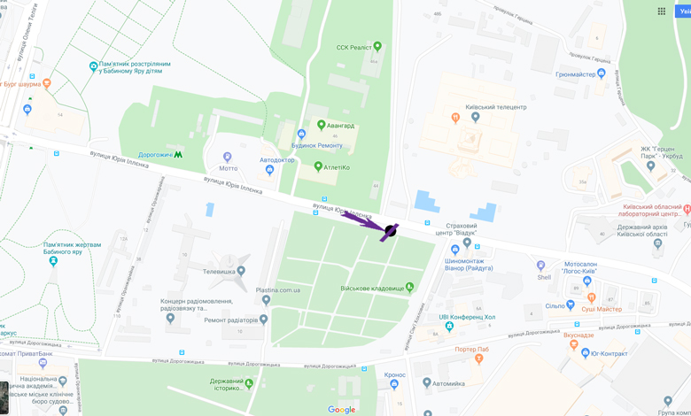 Скрол/Сітіборд, Київ, вул. Іллєнка Юрія, навпроти Телецентру