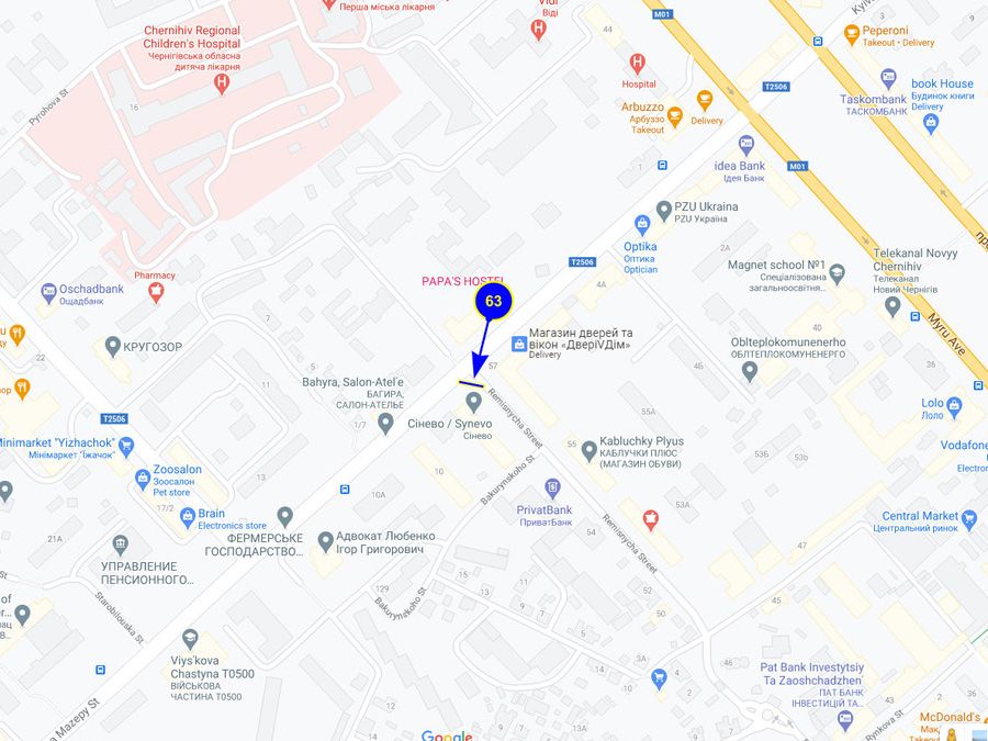 Билборд/Щит, Чернигов, вул. Мазепи х вул. Реміснича
