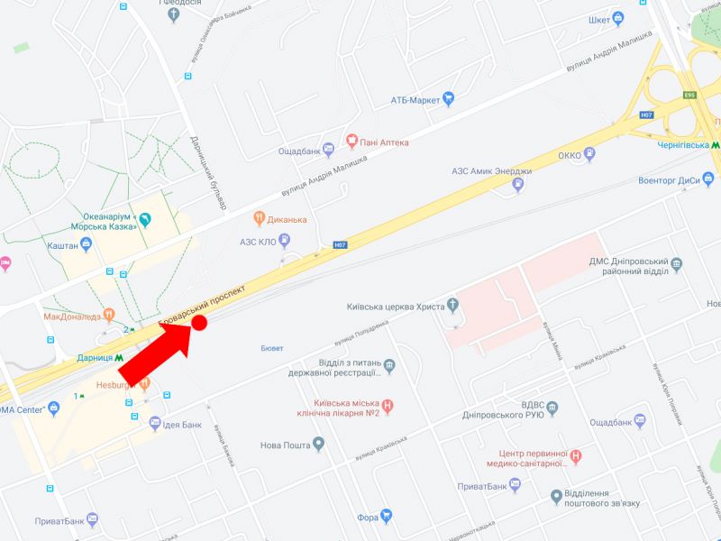 Ролер/Призматрон, Київ, Броварський пр., 400м від мосту по Будівельників вул., в бік ст. м. "Дарниця"