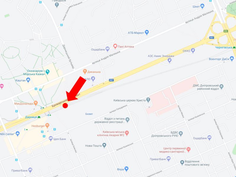 Ролер/Призматрон, Київ, Броварський пр., 400м від мосту по Будівельників вул., в бік ст. м. "Лівобережна"