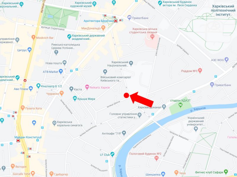 Беклайт, Харьков, Бажанова вул. - вул. Дівоча, в сторону вул. Пушкінської, McDonald's