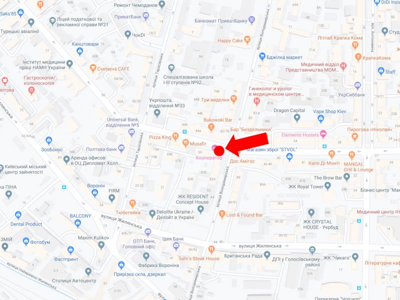 Сітілайт, Київ, Саксаганського вул. 53/80 - вул. Володимирська, в сторону пл. Перемоги