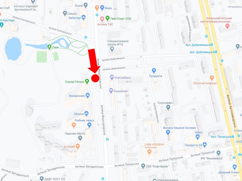 Ролер/Призматрон, Київ, Вишгородська вул., 45, біля ЖК "Паркове місто", в центр